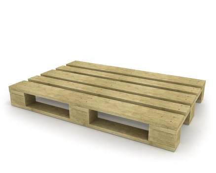 Wooden pallet isolated on white background