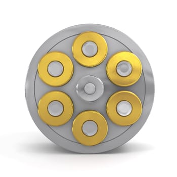 Revolver Cylinder isolated on white background