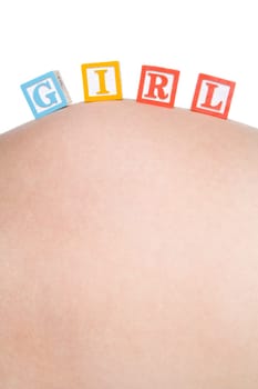 Girl pregnant belly blocks