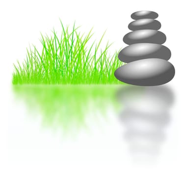 Zen Stones Grass Graphic