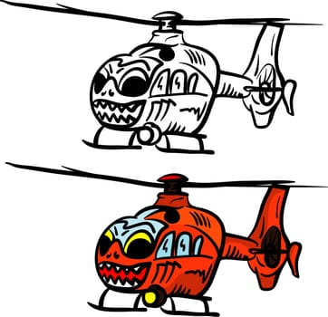vector - set of angry eurocopter isolated on background