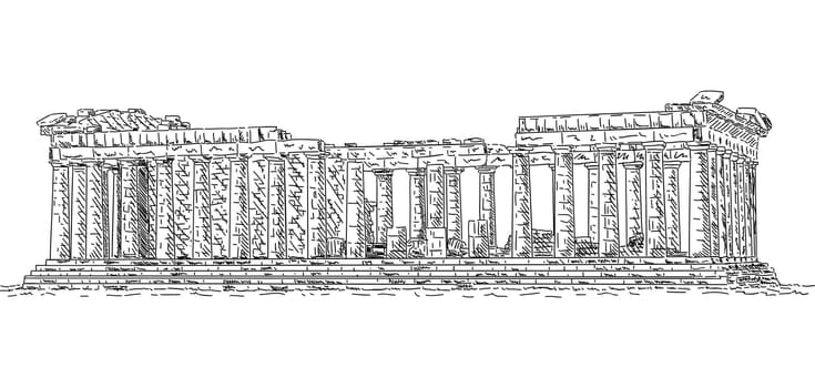 vector - handdraw Pantheon , Greece, isolated on background