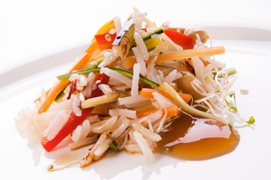 Asian salad with vegetables and oyster sauce