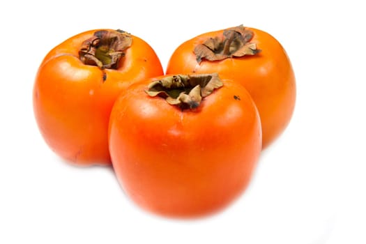 persimmon fruit on white background
