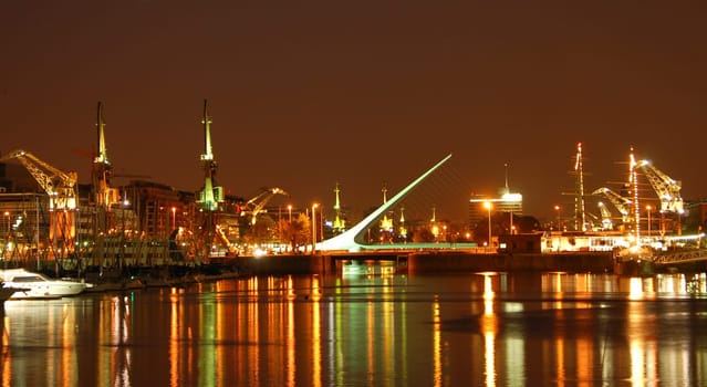 Burnos Aires posh Puerto Madero neighbourhood by night