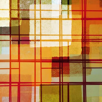Abstract lines and colorful paint squares pattern background illustration.