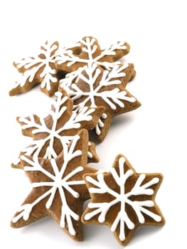 sweet food series: gingerbreads on white background