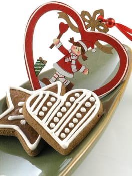 sweet food series: gingerbreads on white background