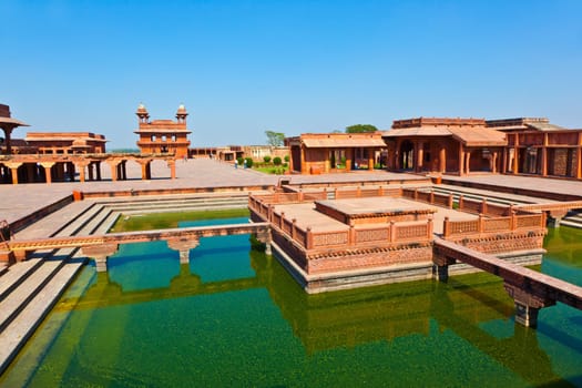 Fatehpur Sikri, India. It is a city in Agra district in India. It was built by the great Mughal emperor, Akbar beginning in 1570.