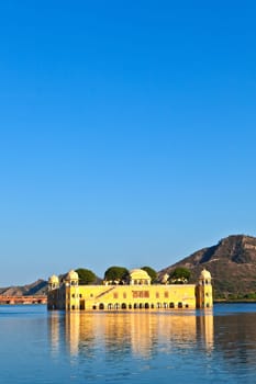 Water Palace (Jal Mahal) in Man Sagar Lake. Jaipur, Rajasthan, India. 18th Century. The palace Dzhal-Mahal.