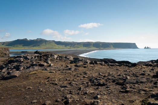 landscape of the sea in Vik in Iceland