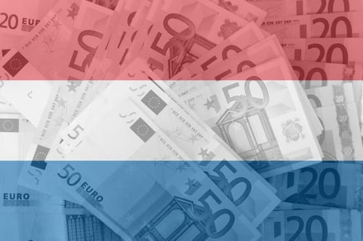 transparent dutch flag with euro banknotes
