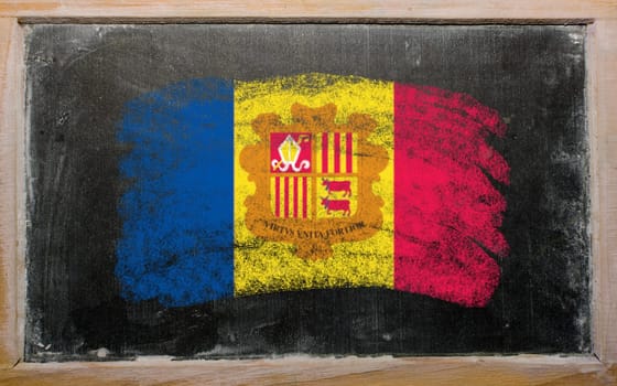Chalky andoran flag painted with color chalk on old blackboard