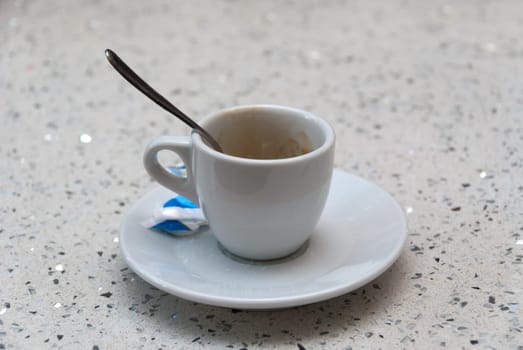 empty cup of coffee after drinking
