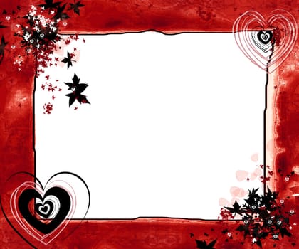 Love frame in a leaves design