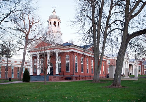 Old brick court house in Leesburg Virginia in the USA at dusk