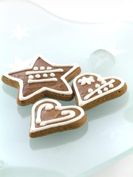 sweet food series: gingerbreads on white background