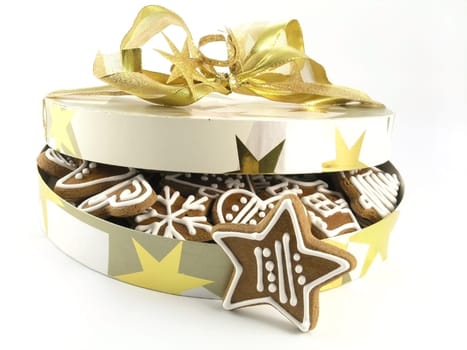sweet food series: gingerbreads on white background
