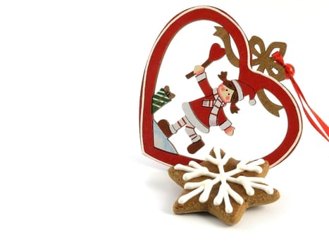 sweet food series: gingerbreads on white background