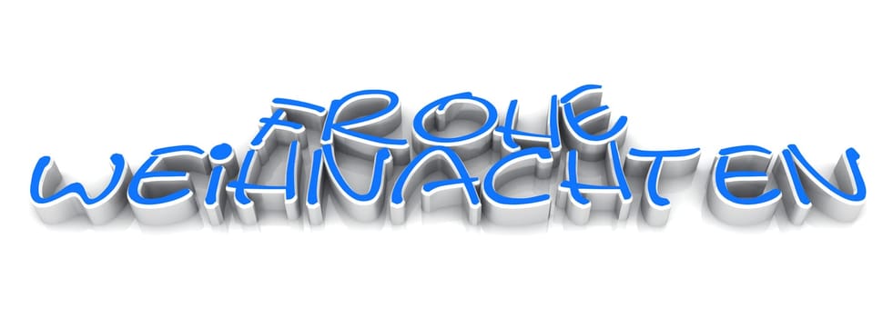 3D Text Merry Christmas Blue 01