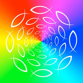 Rainbow - ICHTHYS - Pisces Symbol
