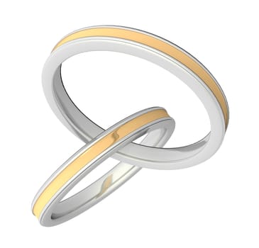 Wedding Rings Linked Gold Silver 02