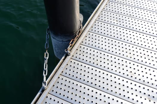 Boat dock made of perforated sheet metal
