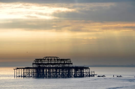The West Pier in Brighton, England, UK