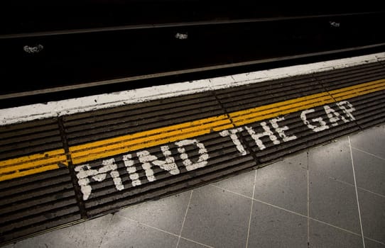 Mind the gap, warning in the London underground