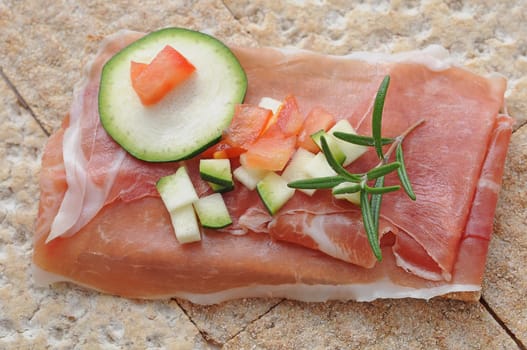 Crispbread with ham