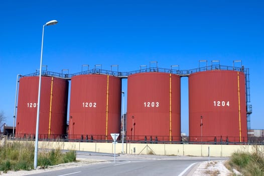 Petrochemical industry on the harbor industrial park of Fos on sea.