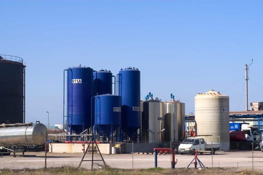 Petrochemical industry on the harbor industrial park of Fos on sea.