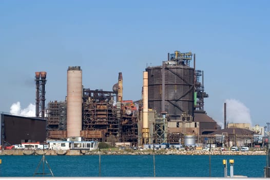Petrochemical industry on the harbor industrial park of Fos on sea.