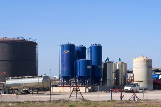 Petrochemical industry on the harbor industrial park of Fos on sea.