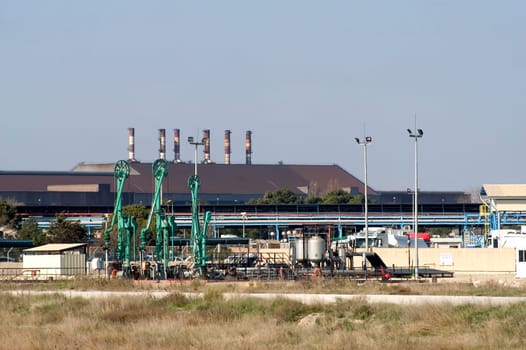 Petrochemical industry on the harbor industrial park of Fos on sea.
