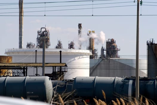 Petrochemical industry on the harbor industrial park of Fos on sea.