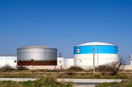 Petrochemical industry on the harbor industrial park of Fos on sea.