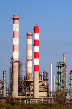 Petrochemical industry on the harbor industrial park of Fos on sea.