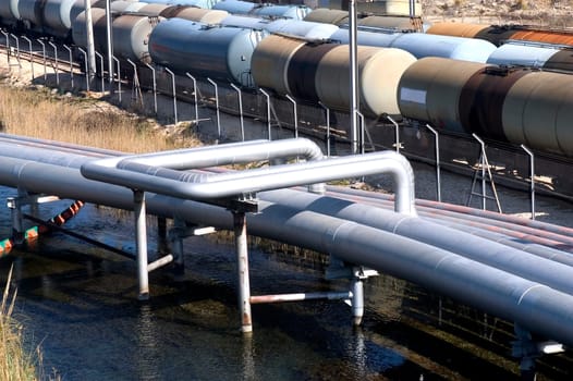 Petrochemical industry on the harbor industrial park of Fos on sea.