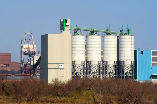 Petrochemical industry on the harbor industrial park of Fos on sea.