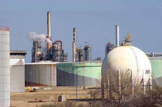 Petrochemical industry on the harbor industrial park of Fos on sea.