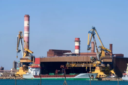 Petrochemical industry on the harbor industrial park of Fos on sea.