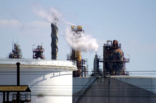 Petrochemical industry on the harbor industrial park of Fos on sea.
