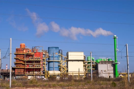 Petrochemical industry on the harbor industrial park of Fos on sea.
