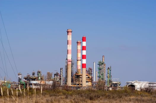 Petrochemical industry on the harbor industrial park of Fos on sea.