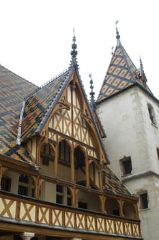 The old people&#039 s homes of Beaunes are in the area of Burgundy in France.
