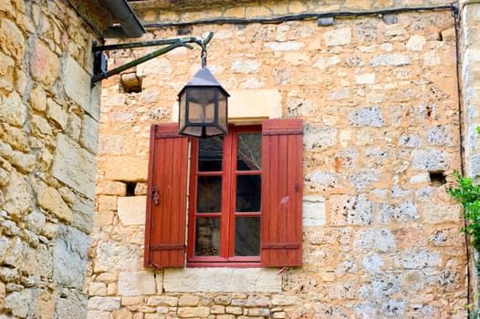 Castelnaud, the village and its castle. French village in the Perigord region where the war took place 100 years