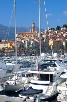 Town of Menton on the French Riviera to the Italian border