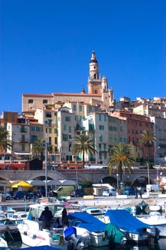 Town of Menton on the French Riviera to the Italian border
