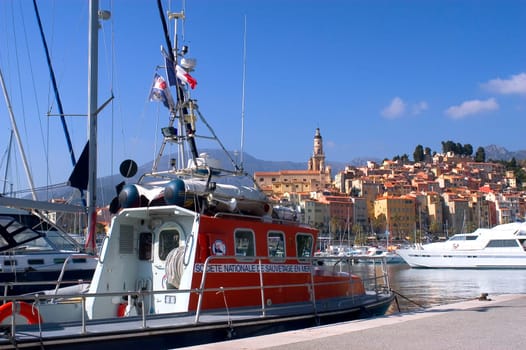 Town of Menton on the French Riviera to the Italian border